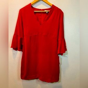 NWT - Lucy Paris Red Scalloped Dress, Size Medium